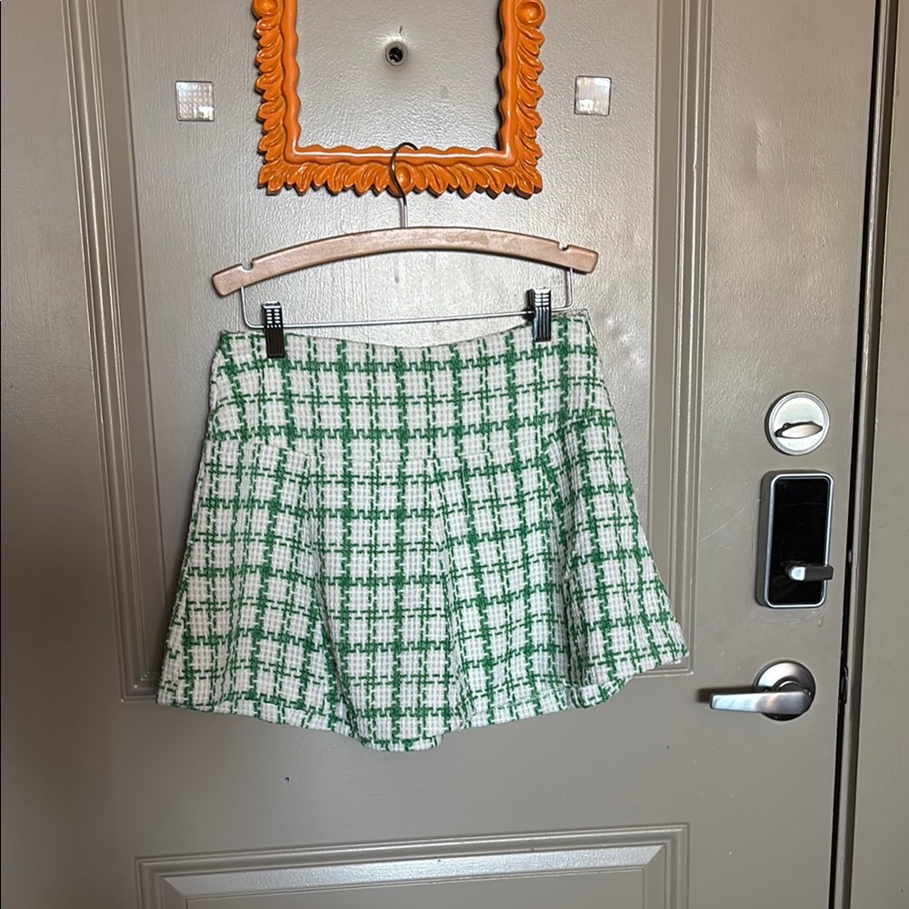 TCEC Green and White Mini Skirt